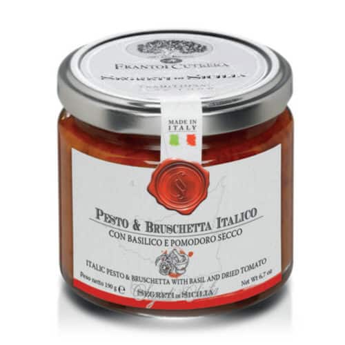 Pesto italian și bruscheta cu busuioc și roșii uscate, Frantoi Cutrera, 356 g